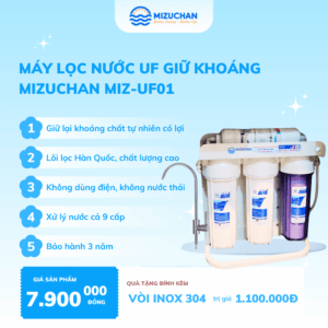 Máy lọc nước UF giữ khoáng Mizuchan MIZ-UF01